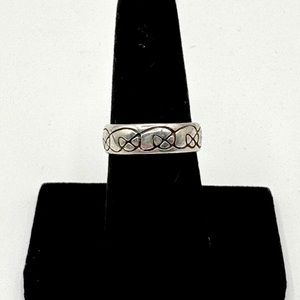 Vintage 925 Sterling Silver PSCL PETER STONE Celtic Irish Size 6.5 Band Ring